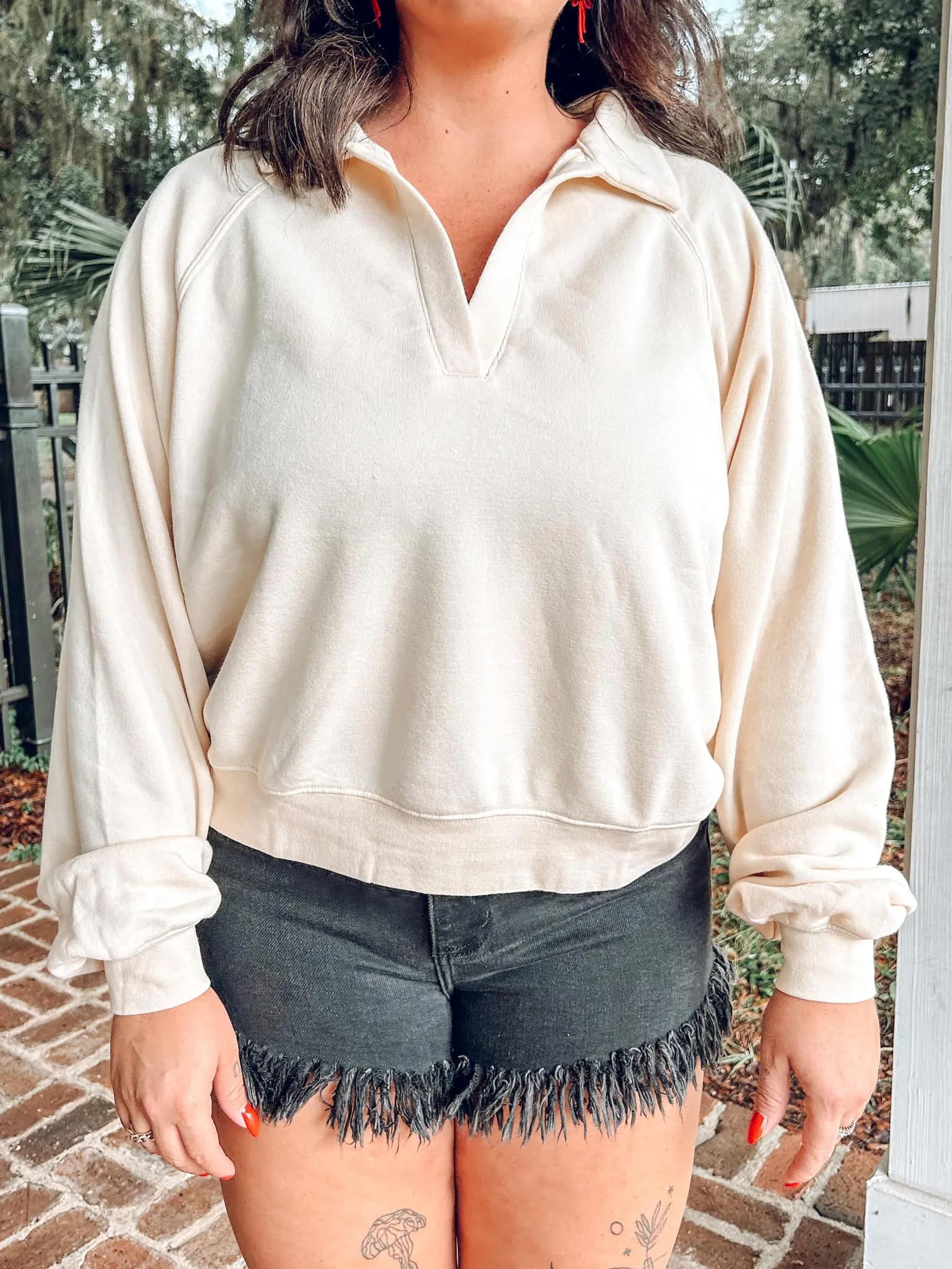 Collared Cozy Pullover | Cream