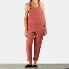 Hemp Cotton Overalls - Coral